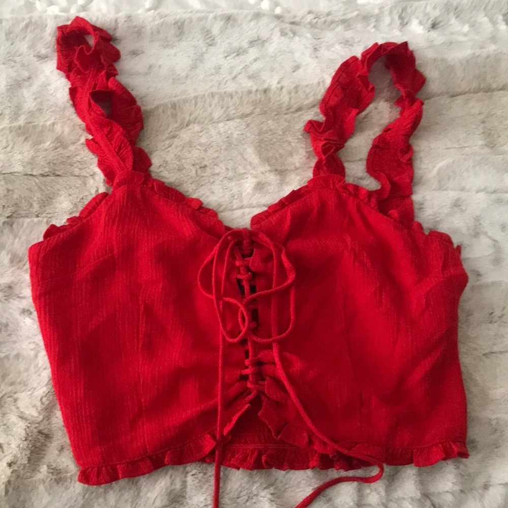 Red crop top